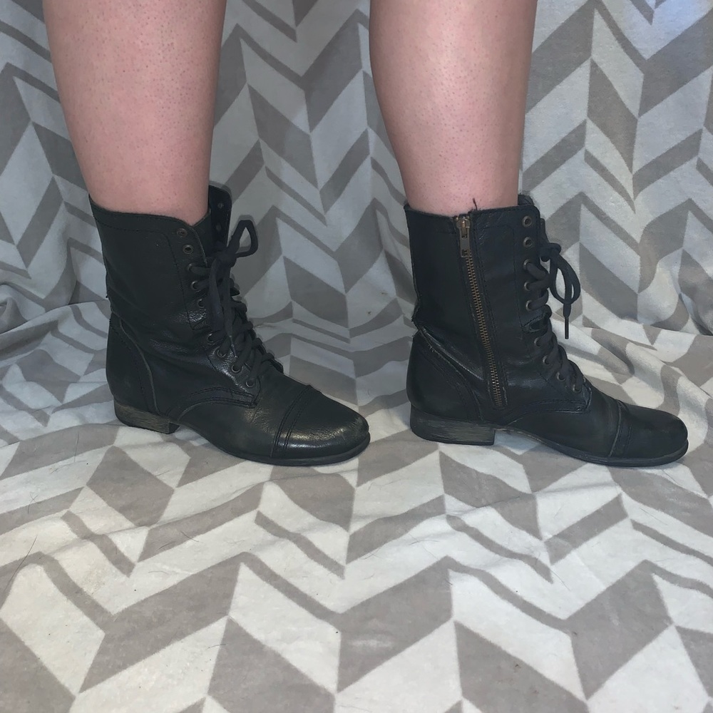 Steve Madden black leather boots